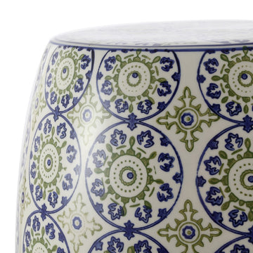 Lula 17.25" Suzani Ceramic Garden Stool - JONATHAN Y